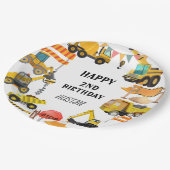 建築トラック |子供の誕生日パーティー ペーパープレート (アングル)