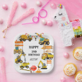 建築トラック |子供の誕生日パーティー ペーパープレート (パーティー)