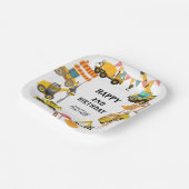 建築トラック |子供の誕生日パーティー ペーパープレート (傾斜あり)