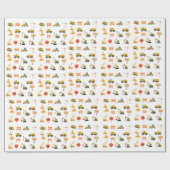 建築トラック |子供の誕生日パーティー ラッピングペーパー (フラット)