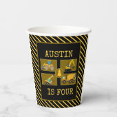 建築トラック |子供の誕生日パーティー 紙コップ (裏面)