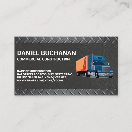 建築トラック |金属鋼 名刺 (正面)