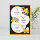 建築トラックIt誕生日パーティーを掘る 招待状 (スタンド正面)