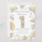 建築トラックONE誕生日パーティー 招待状 (正面)