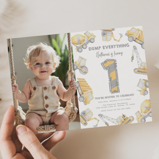 建築トラックONE誕生日パーティー 招待状