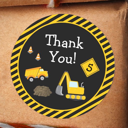 建築ハッピーバースデーとAge Boy Thank You ラウンドシール