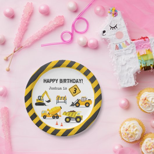 建築ハッピーバースデーキッズ任意の年齢 ペーパープレート (パーティー)