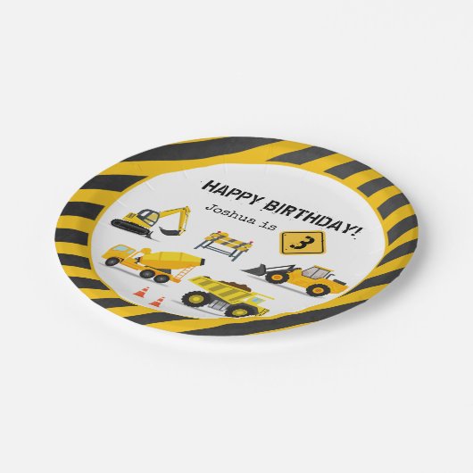 建築ハッピーバースデーキッズ任意の年齢 ペーパープレート (アングル)