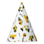 建築ハッピーバースデー名前をカスタムするany Age パーティーハット (裏面)