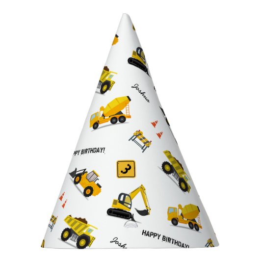 建築ハッピーバースデー名前をカスタムするany Age パーティーハット (右)