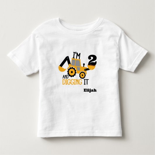 建築ハッピーバースデー掘りIt年齢名 トドラーTシャツ (正面)