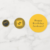 建築ハッピーバースデー- Name and Age Boy コンフェッティ (裏面)