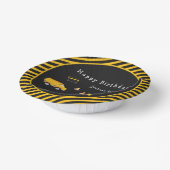 建築ハッピーバースデー- Name and Age Boy ペーパーボウル (傾斜あり)