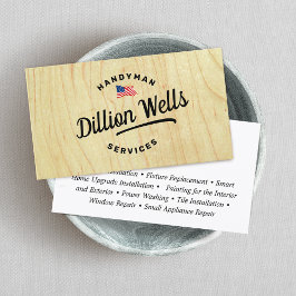 建築ハンディマンカーペンターアメリカ国旗 名刺