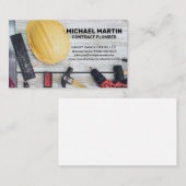 建築ハンドツールを木製テーブルに 名刺 (正面/裏面)