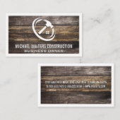 建築ハンマーホームロゴ | 木板 名刺 (正面/裏面)