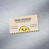 建築ハードウェアツール |木材の背景 マグネット名刺 (インサイチュ)