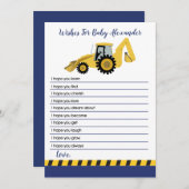 建築バックホベイビーシャワーウィーズベビー アドバイスカード (正面/裏面)