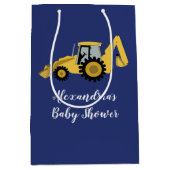 建築バックホベイビーシャワー抱き枕 ミディアムペーパーバッグ (正面)