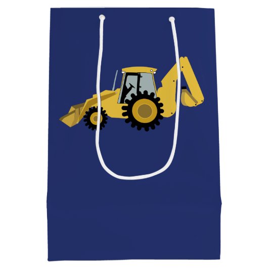 建築バックホベイビーシャワー抱き枕 ミディアムペーパーバッグ (裏面)