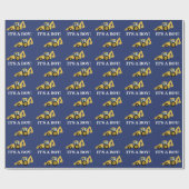 建築バックホーそれが男の子ラッピング紙 ラッピングペーパー (フラット)