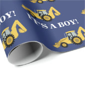 建築バックホーそれが男の子ラッピング紙 ラッピングペーパー (ロールコーナー)