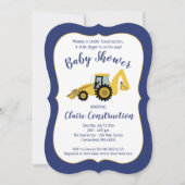 建築バックホーボーイベビーシャワー招待状 招待状 (正面)