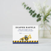 建築バックホー赤ちゃんシャワーおむつラッフル エンクロージャーカード (スタンド正面)