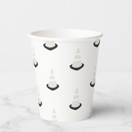 建築バースデーパーティベージュコーン紙カップ 紙コップ (正面)