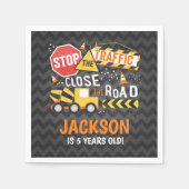 建築バースデーパーティーナプキンダンプトラック スタンダードカクテルナプキン (正面)