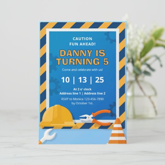 建築バースデーパーティ招待状 招待状 (スタンド正面)