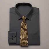 建築パタエレガントーン設計とベージュのタイ ネクタイ