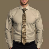 建築パタエレガントーン設計とベージュのタイ ネクタイ