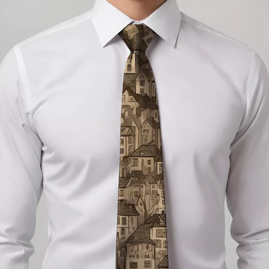 建築パタエレガントーン設計とベージュのタイ ネクタイ