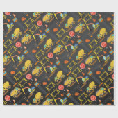 建築パターン誕生日 ラッピングペーパー (フラット)