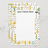 建築パーソナライズされたツールノート サンキューカード (正面/裏面)