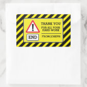 建築パーティーエンド感謝していユーのラベル貼り 長方形シール (バッグ)