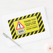 建築パーティーエンド感謝していユーのラベル貼り 長方形シール (封筒)