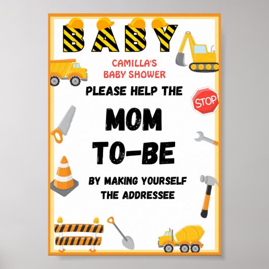 建築パーティーサイン、ベビーシャワーサイン ポスター (正面)