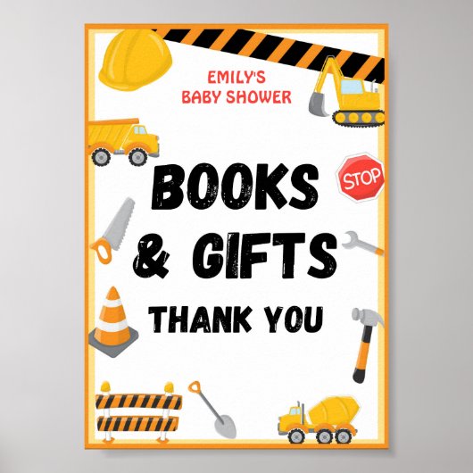 建築パーティーサイン、誕生日、ベビーシャワー ポスター (正面)