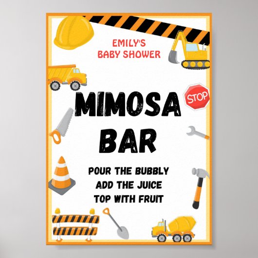 建築パーティーサイン、誕生日、ベビーシャワー ポスター (正面)