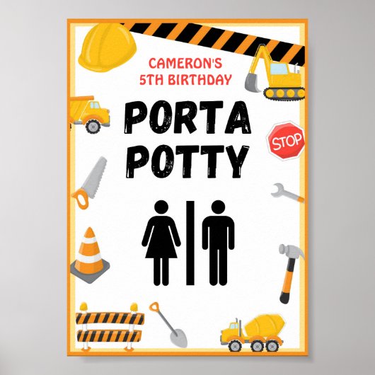 建築パーティーサイン、誕生日、ベビーシャワーPos ポスター (正面)