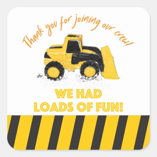 建築パーティーサンキューステッカー スクエアシール (正面)