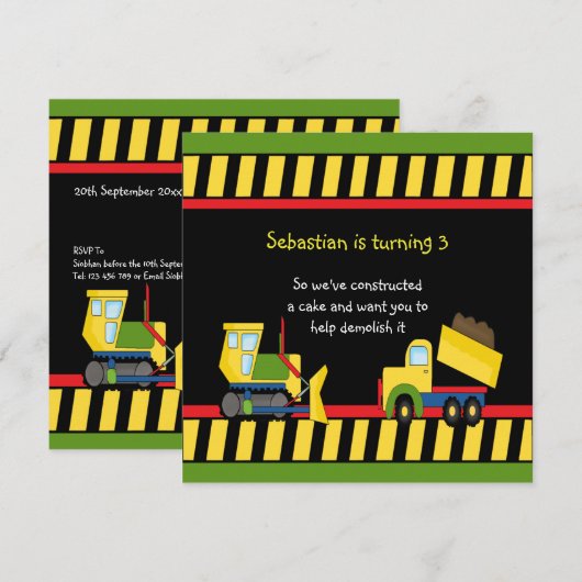 建築パーティー 招待状 (正面/裏面)