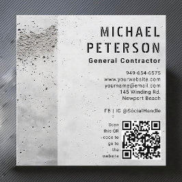 建築ビルダーデベロッパーコンクリートミックスモダン スクエア名刺