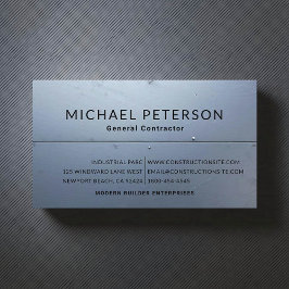 建築ビルダーデベロッパースチールブルーモダン 名刺