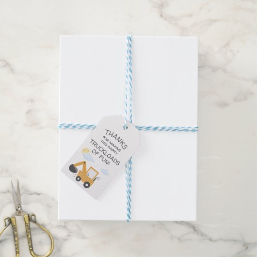 建築ビルダーリトルディガーありがとう ギフトタグ (より糸付き)