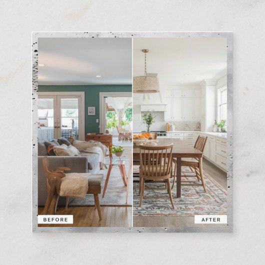 建築ビルダー開発者QRコードフォト スクエア名刺 (裏面)