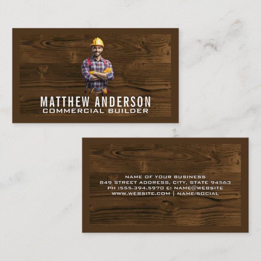 建築ビルダ | ウッド 名刺 (正面/裏面)