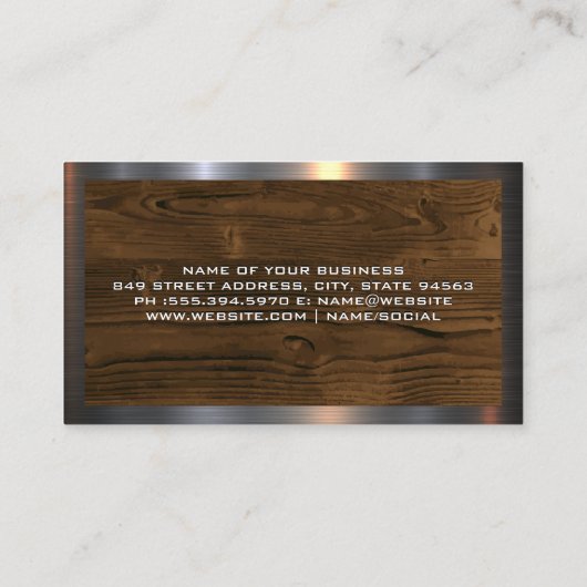 建築ビルダ |木材と鉄鋼 名刺 (裏面)